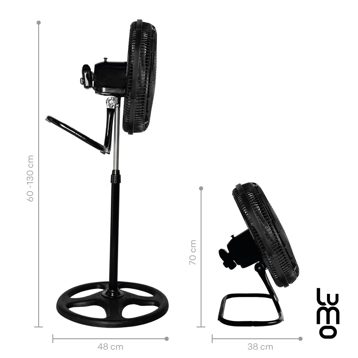 Ventilador 3 En 1 Pedestal, Piso Y Pared 3 Aspas 18 Pulgadas.