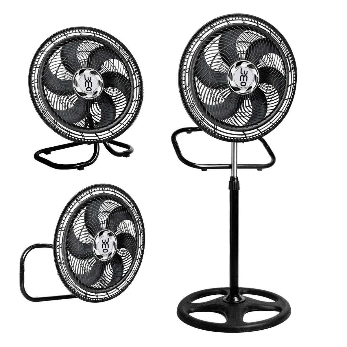 Ventilador 3 En 1 Pedestal, Piso Y Pared 3 Aspas 18 Pulgadas.