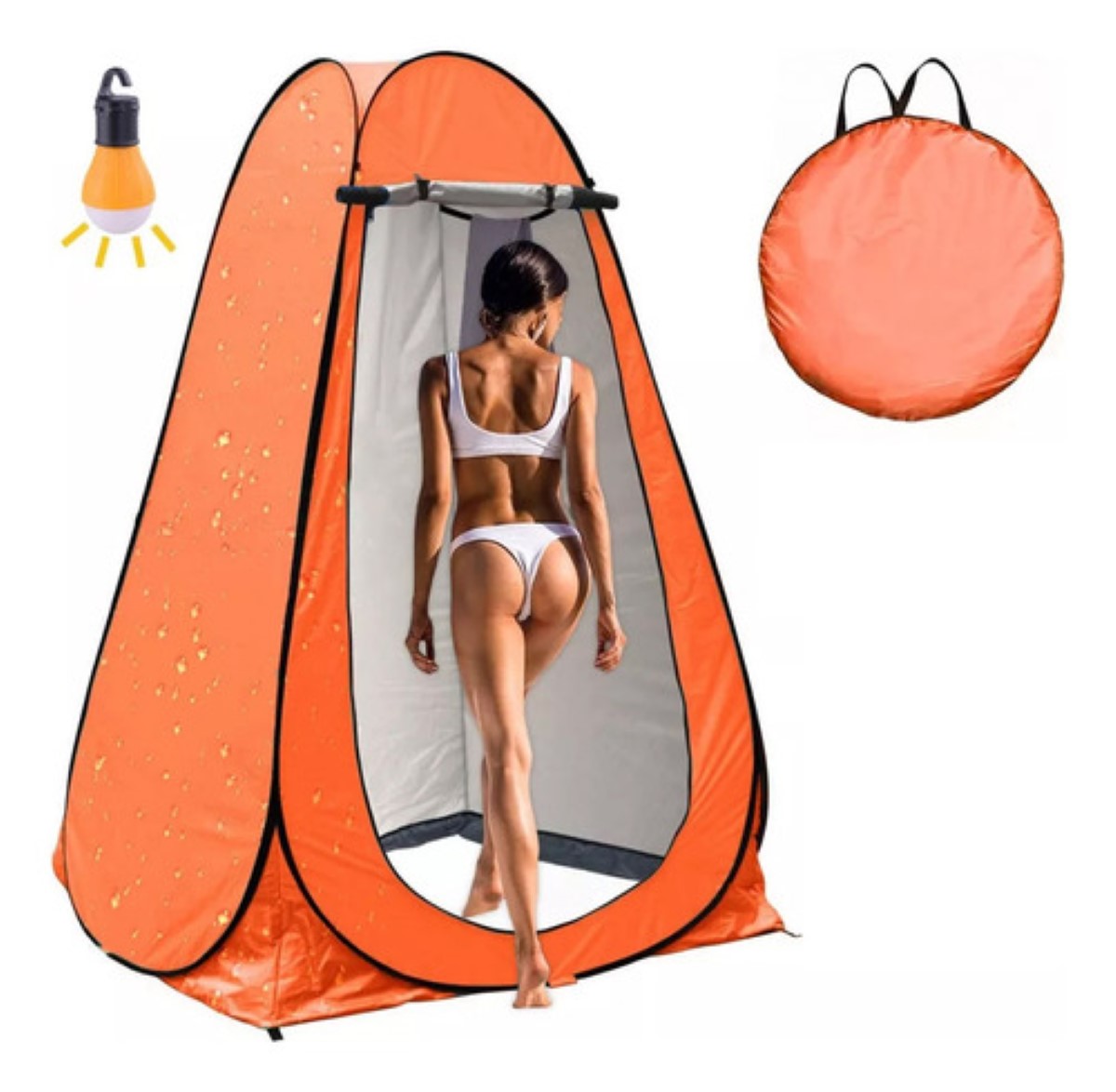 Vestidor Cambiador Portátil Tienda Campaña1.9m Camping/playa Naranja