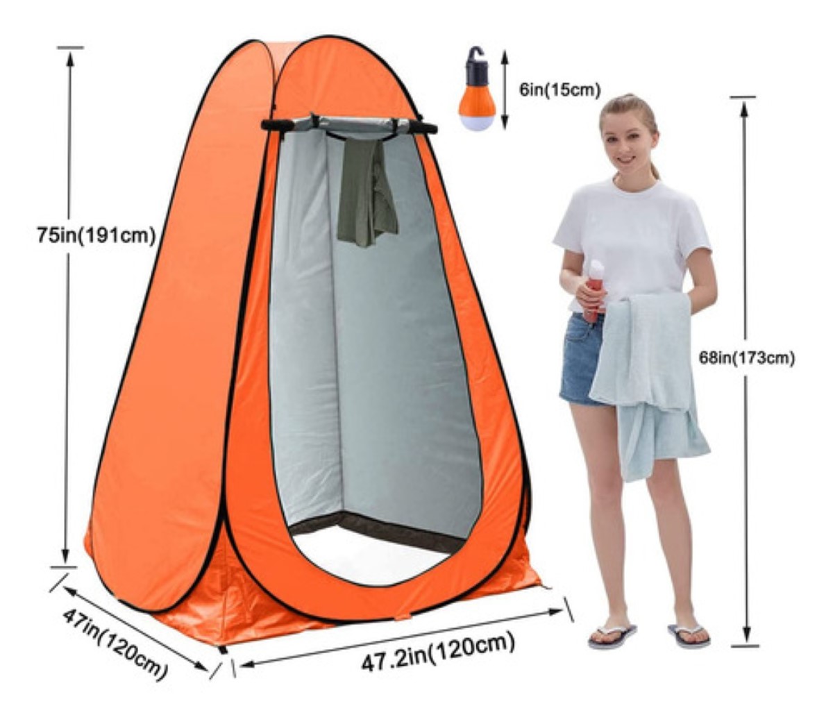 Vestidor Cambiador Portátil Tienda Campaña1.9m Camping/playa Naranja