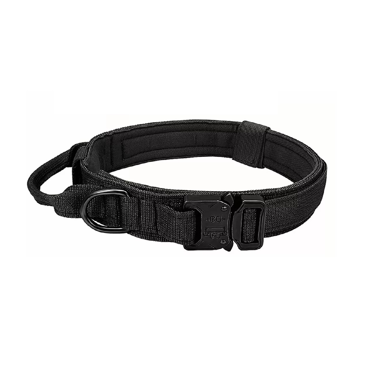 Collar Táctico De Perro Hebilla Metálica Ajustable+correa Balck M