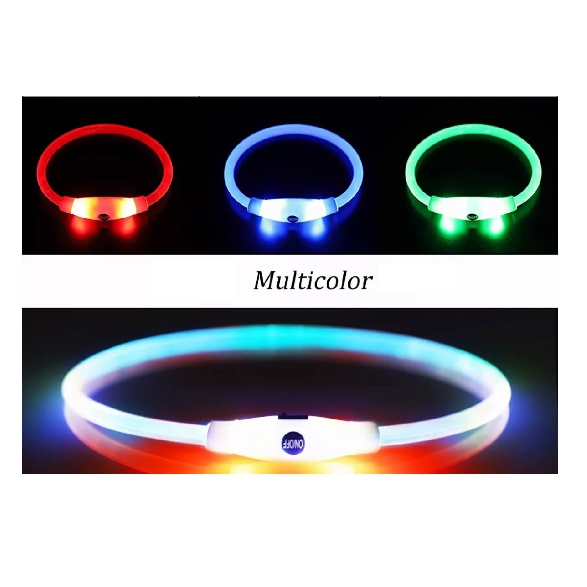 Collar Para Perros Luz Led Recargable Luminoso Mascota