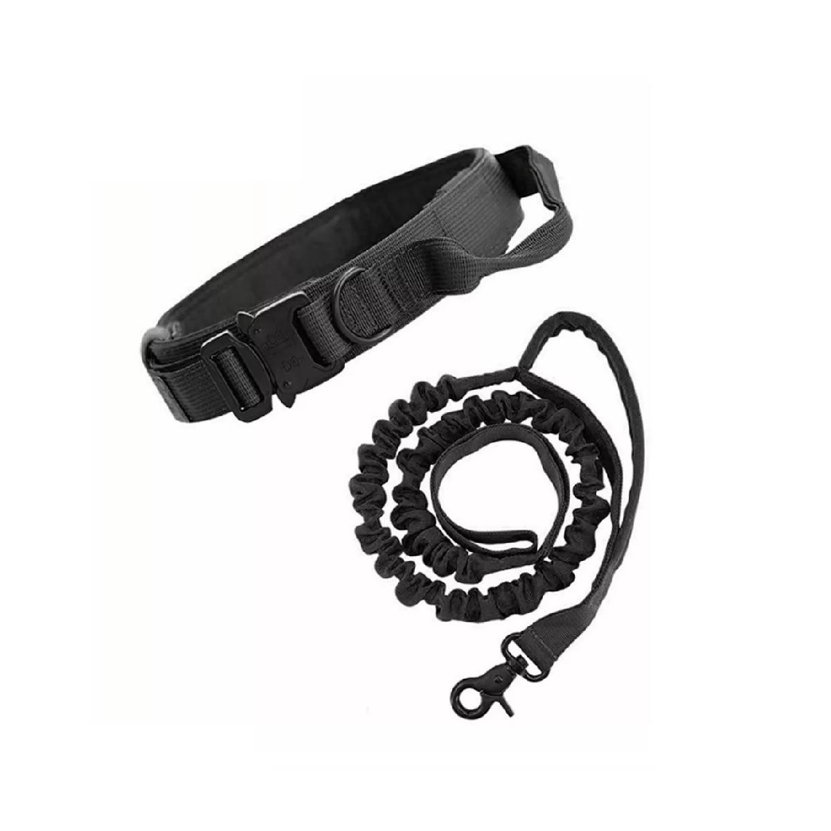 Collar Táctico De Perro Hebilla Metálica Ajustable+correa Balck M