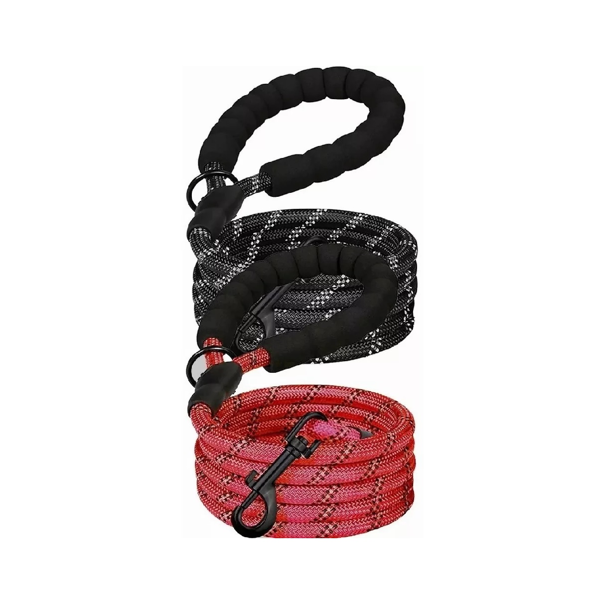 Correa Para Perro Grande Resistente Fuerte 2pcs Negro/Rojo