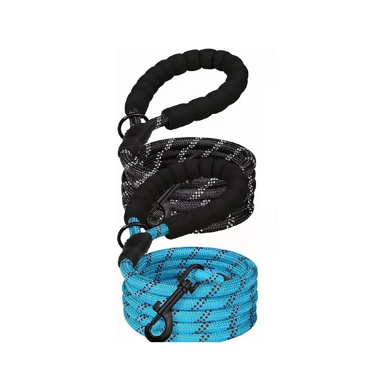 Correa Para Perro Grande Resistente Fuerte 2pcs Negro/Azul