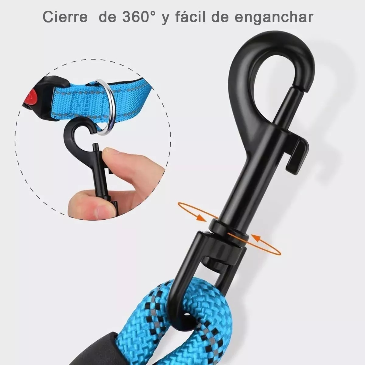 Correa Para Perro Grande Resistente Fuerte 2pcs Negro/Azul