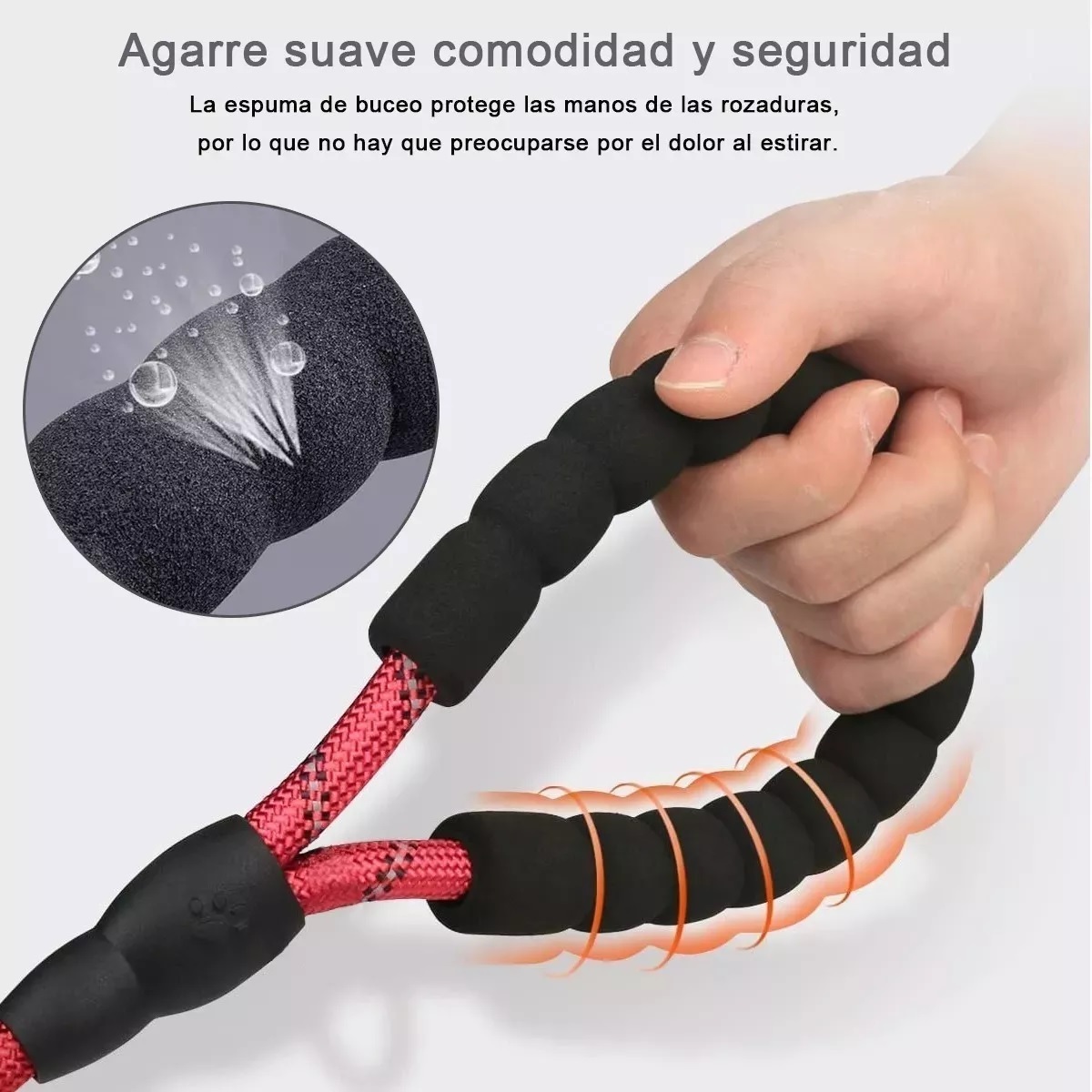 Correa Para Perro Grande Resistente Fuerte 2pcs Negro/Rojo