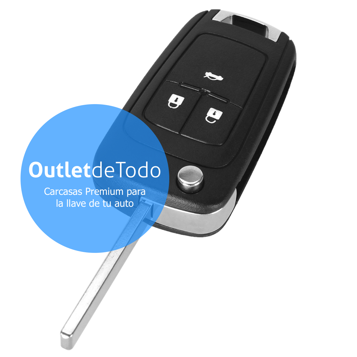 Carcasa para Llave Control Compatible Chevrolet Cavalier 3 Botones Tipo Navaja