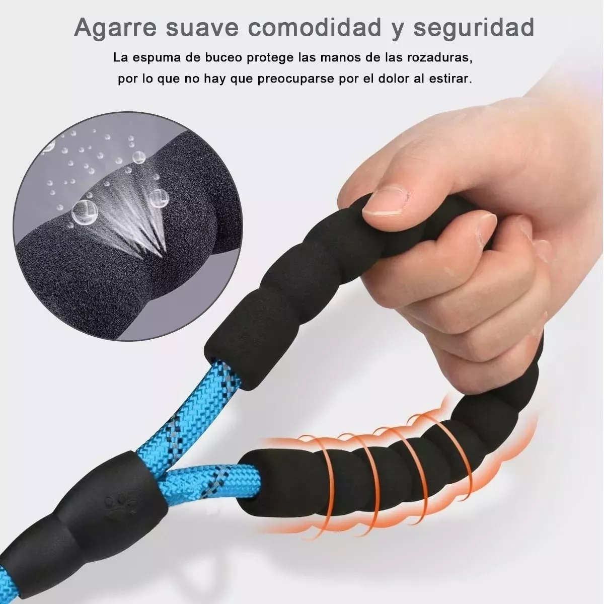 Correa Para Perro Grande Resistente Fuerte 2pcs Negro/Azul