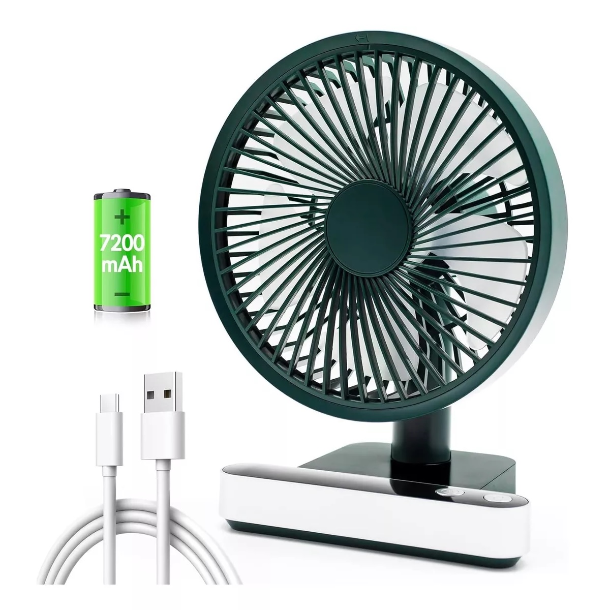 Ventilador De Escritorio Portátil Con 5 Aspas De Plástico