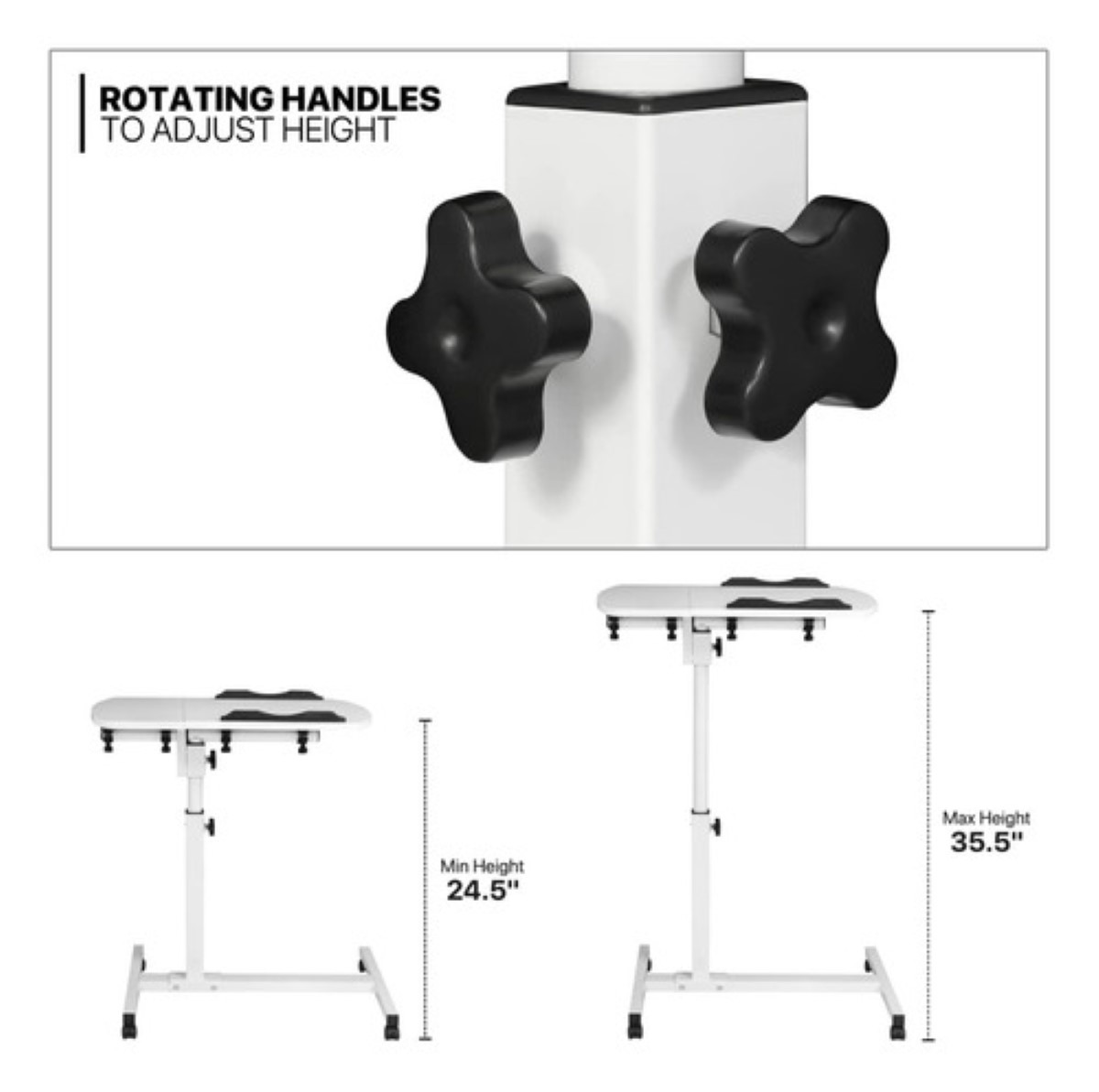 "Mesa Auxiliar De Sofá Plegable Y Extraíble Para Laptop 60cm Blanco "