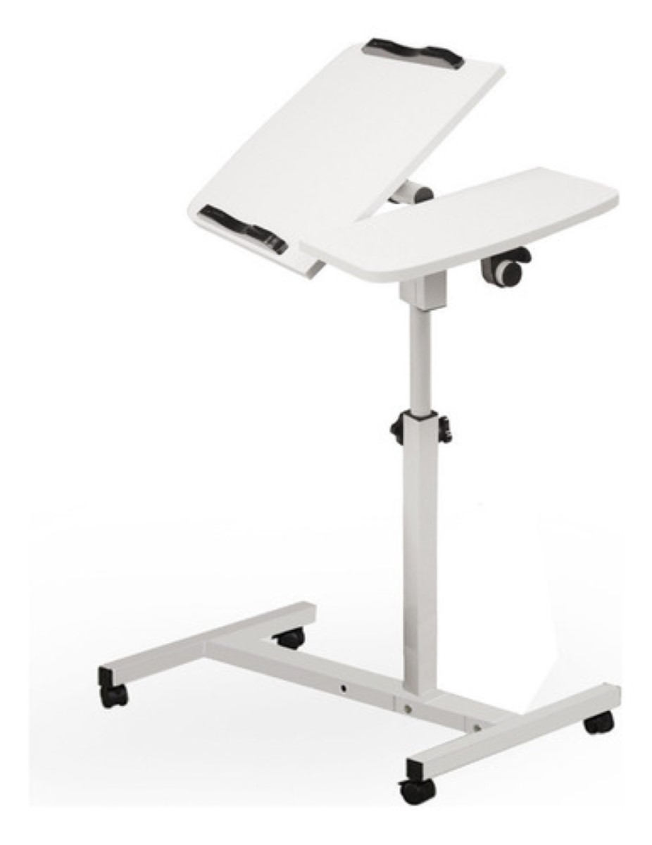 "Mesa Auxiliar De Sofá Plegable Y Extraíble Para Laptop 60cm Blanco "