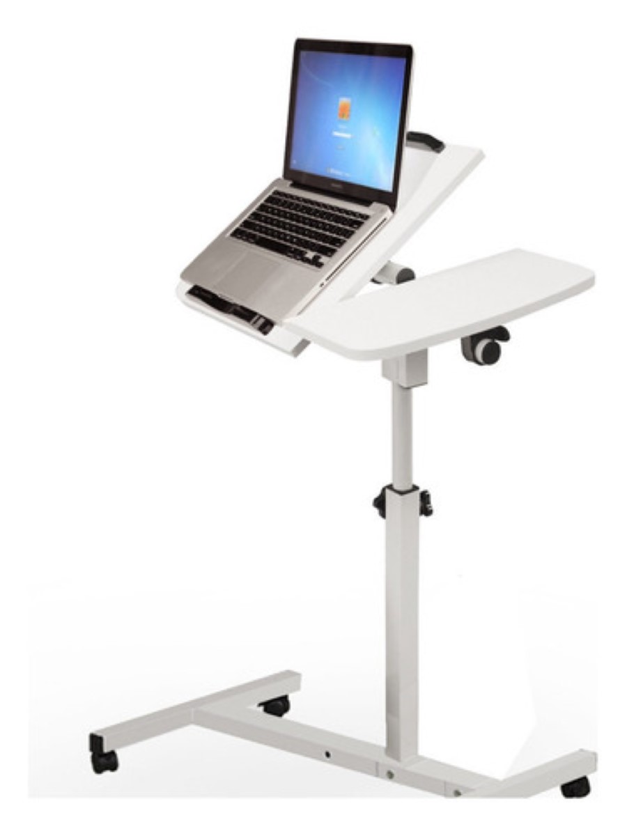 "Mesa Auxiliar De Sofá Plegable Y Extraíble Para Laptop 60cm Blanco "