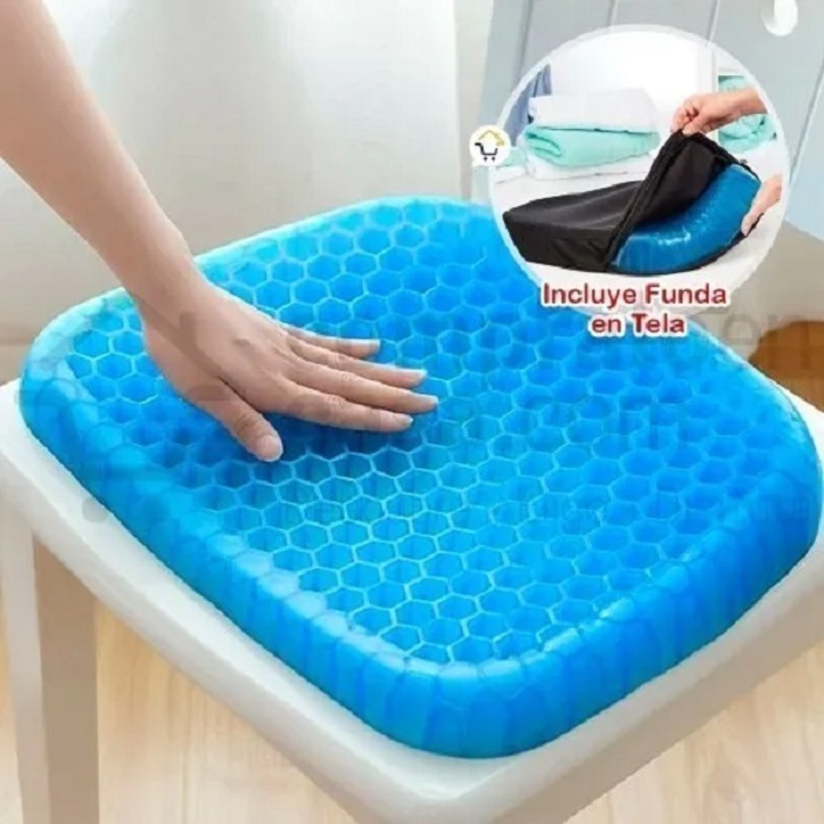 Cojín Silicona Asiento Auto Gel Confortable Lavable Portátil