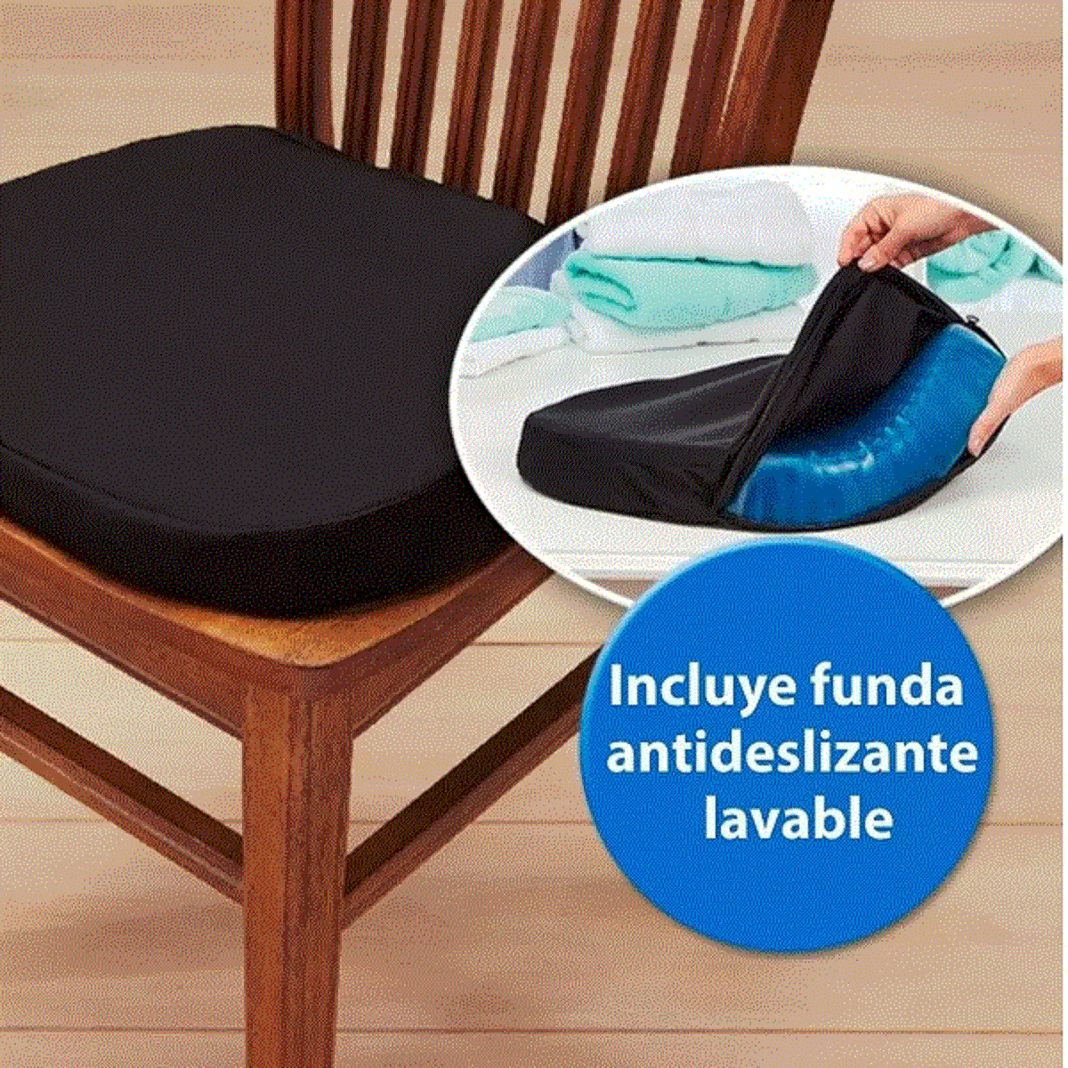 Cojín Silicona Asiento Auto Gel Confortable Lavable Portátil