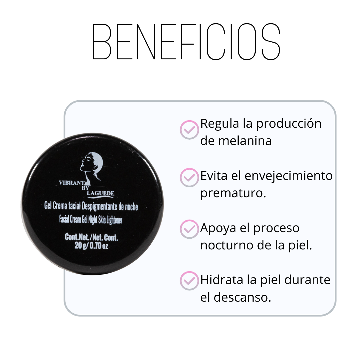 Crema Aclarante+ Despigmentante + Anti-edad de Noche 20g Laguede 3 Piezas Todo tipo de Piel.