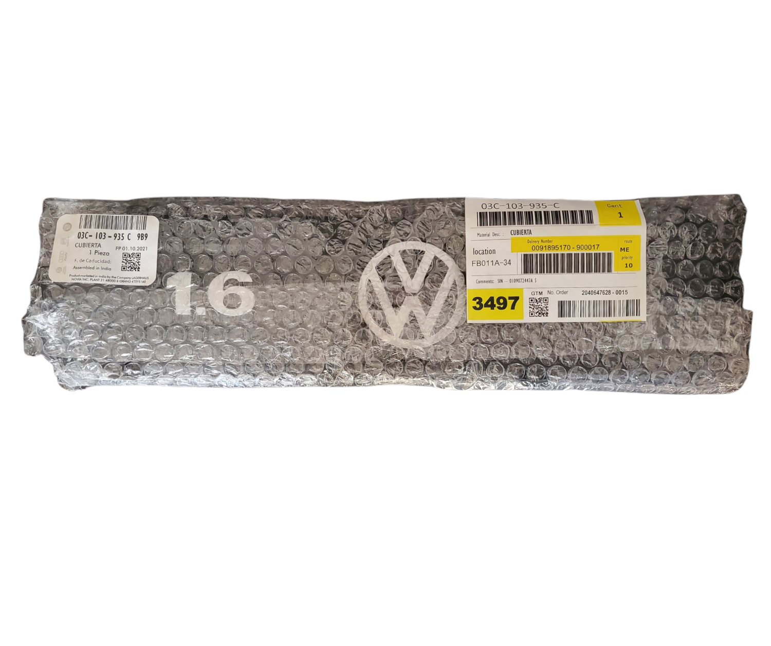 Tapa Embellecedora Motor Vw Polo, Lupo, Vento 1.6l Original