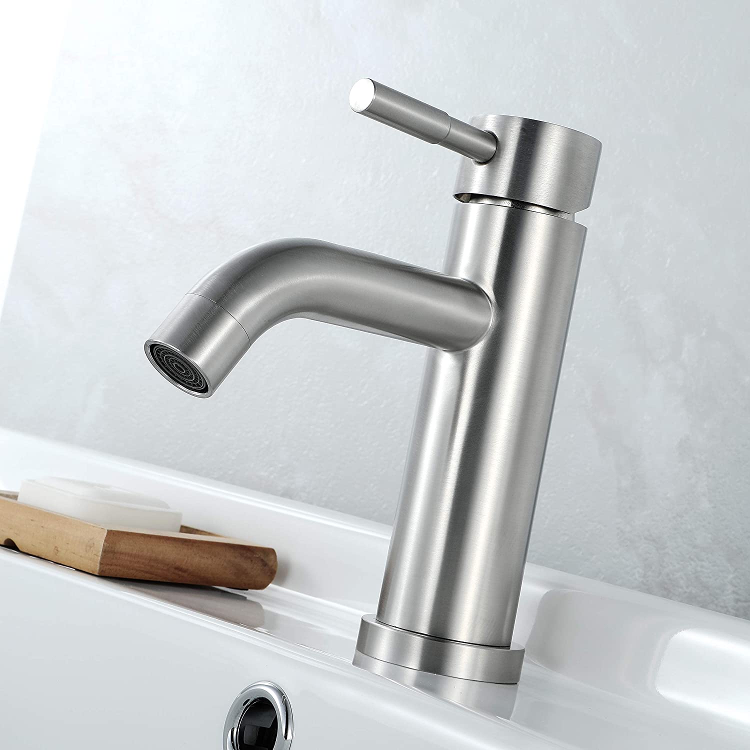 Llave Monomando Corta Lavabo Acero Inox EJEX