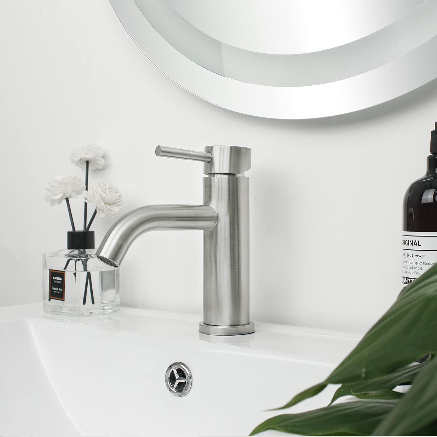 Llave Monomando Corta Lavabo Acero Inox EJEX