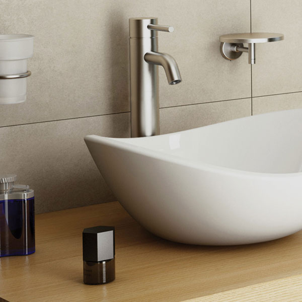 Llave Monomando Alta para Lavabo Acero Inoxidable EJEX Satín