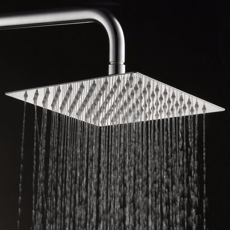 Regadera Cuadrada EJEX para Baño Acero Inox acabado Satín