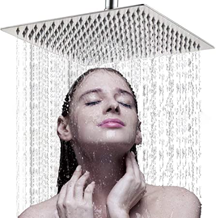 Regadera Cuadrada EJEX para Baño Acero Inox acabado Satín