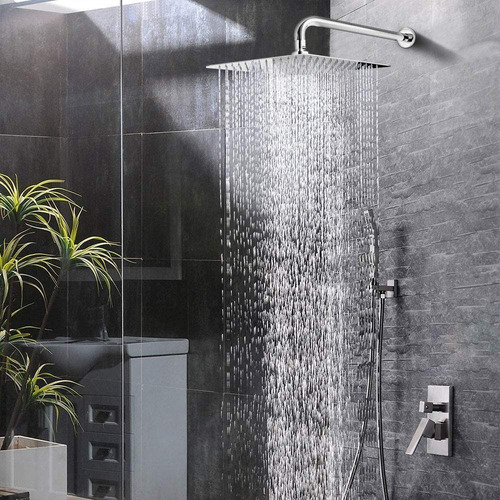 Regadera Cuadrada EJEX para Baño Acero Inox acabado Satín