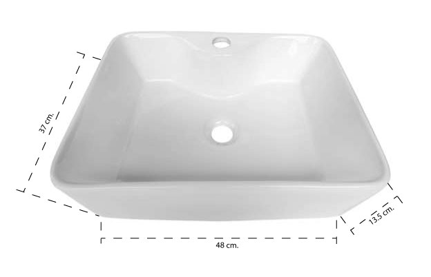 Lavabo de Cerámica Blanco para baño de sobreponer
