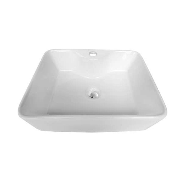 Lavabo de Cerámica Blanco para baño de sobreponer