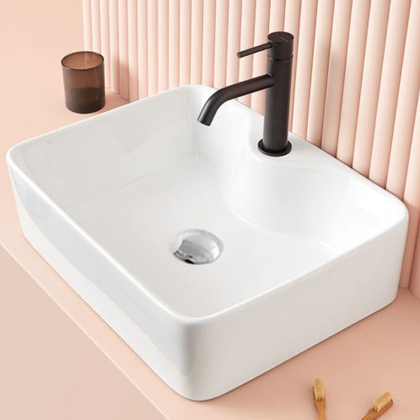 Lavabo de Cerámica Blanco para baño de sobreponer