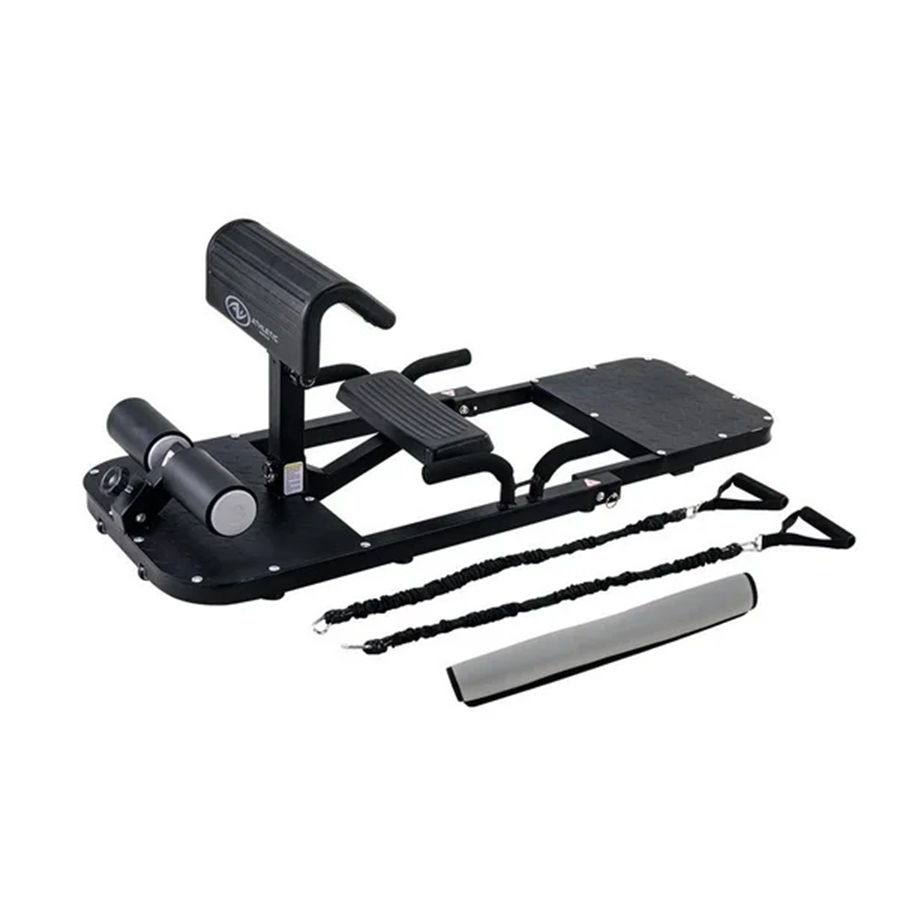 Banco multiejercicio con ligas Plataforma Multiejercicio Athletic Works con Estación Deep Squat 