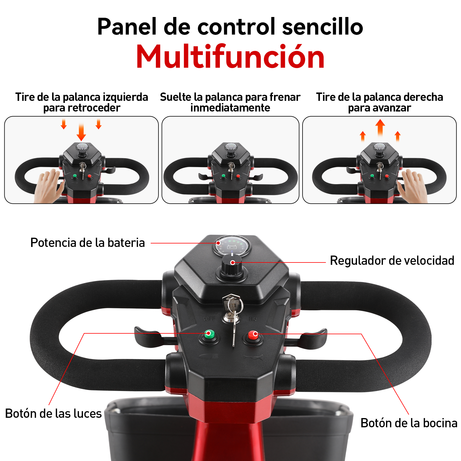 Scooter Eléctrico para Adultos Mayores Honey Whale MZ-023.