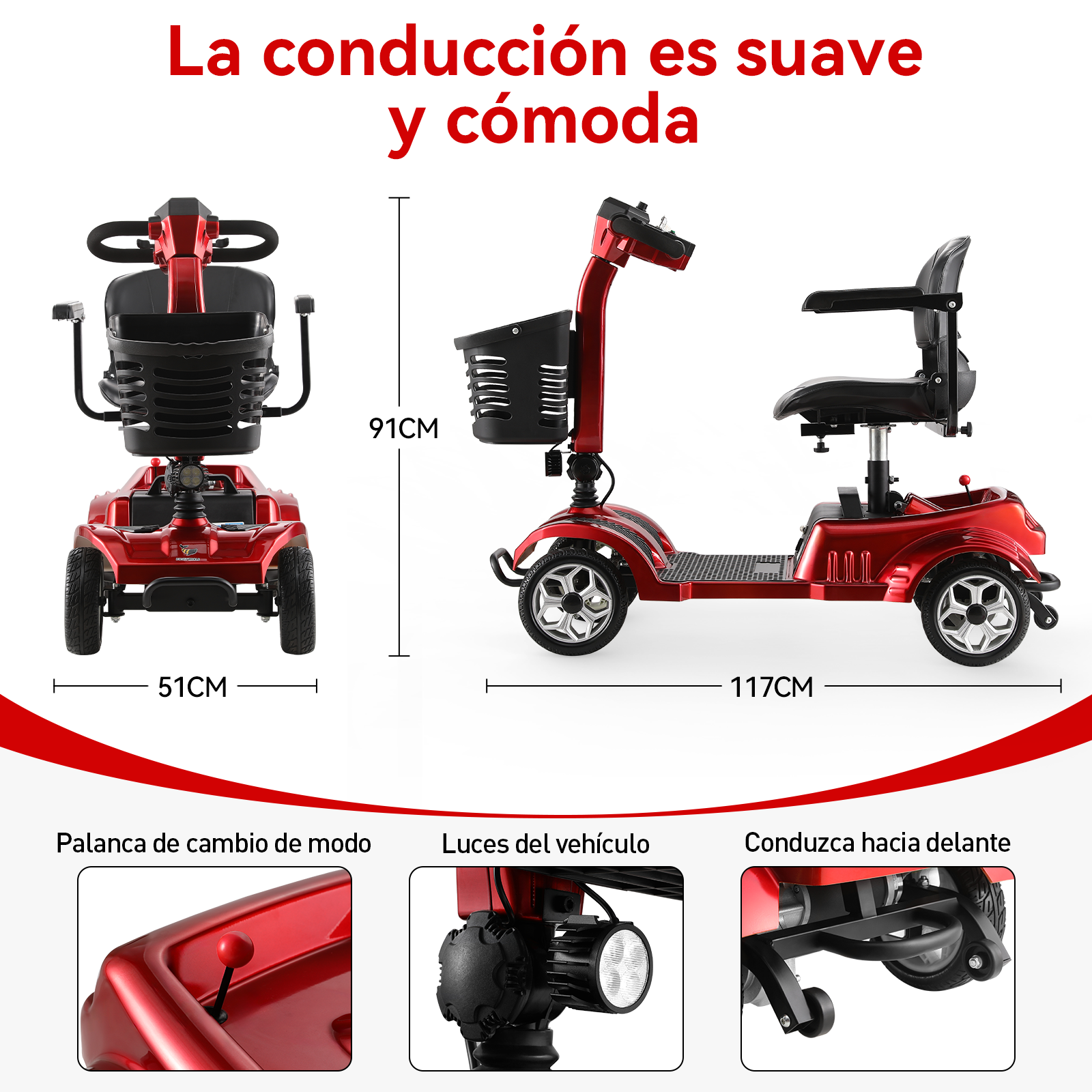 Scooter Eléctrico para Adultos Mayores Honey Whale MZ-023.