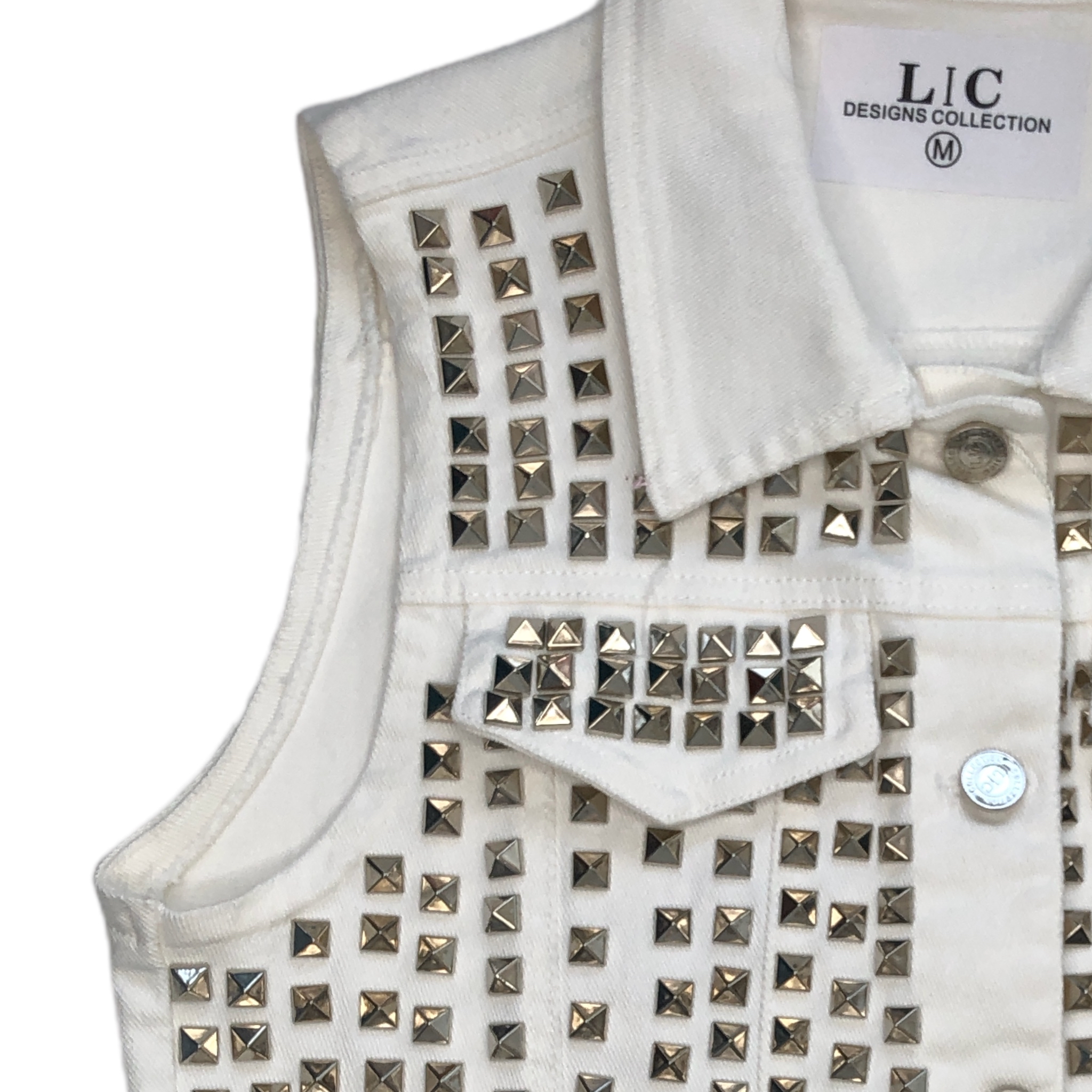 Chaleco Blanco Con Estoperoles LC DESIGNS COLLECTION