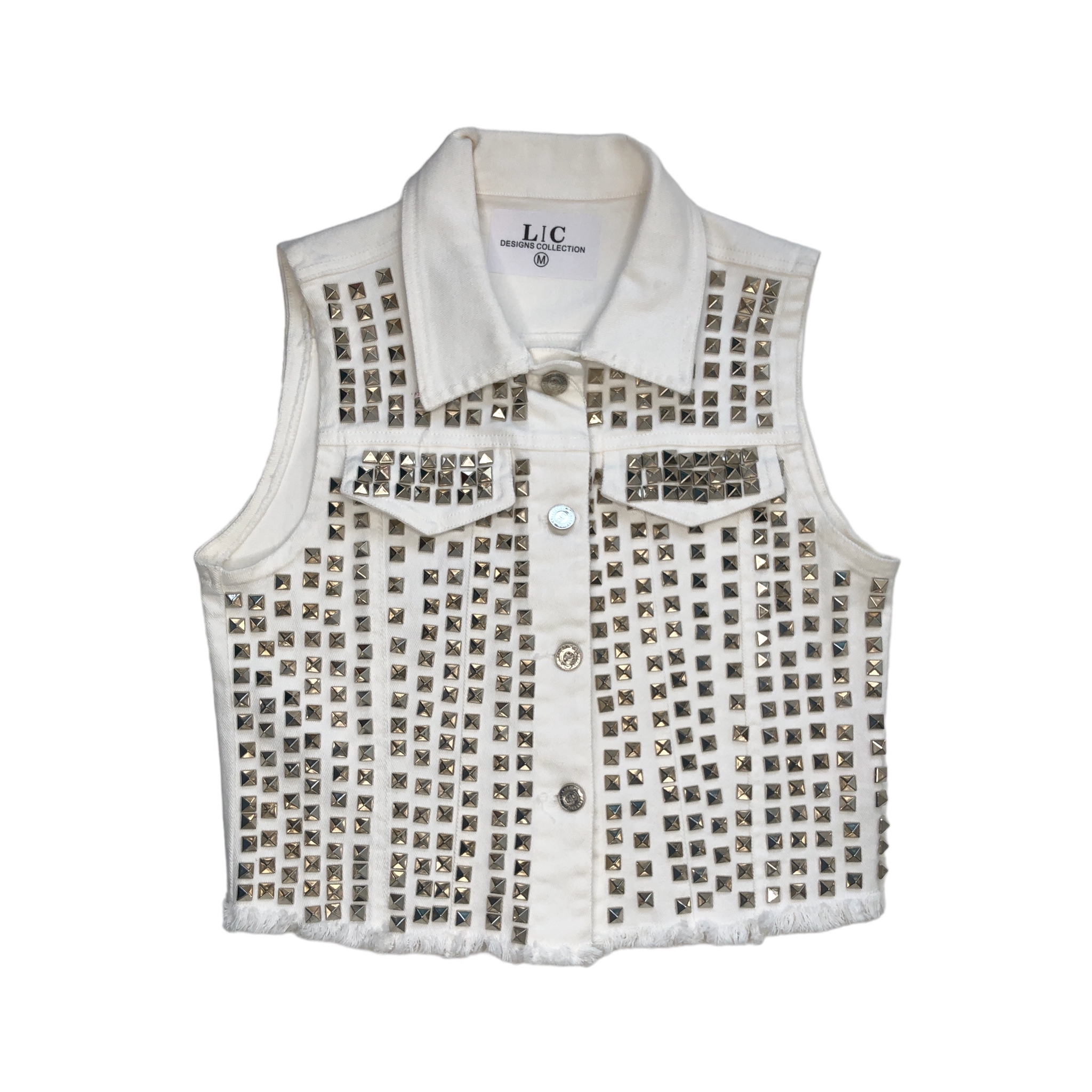 Chaleco Blanco Con Estoperoles LC DESIGNS COLLECTION