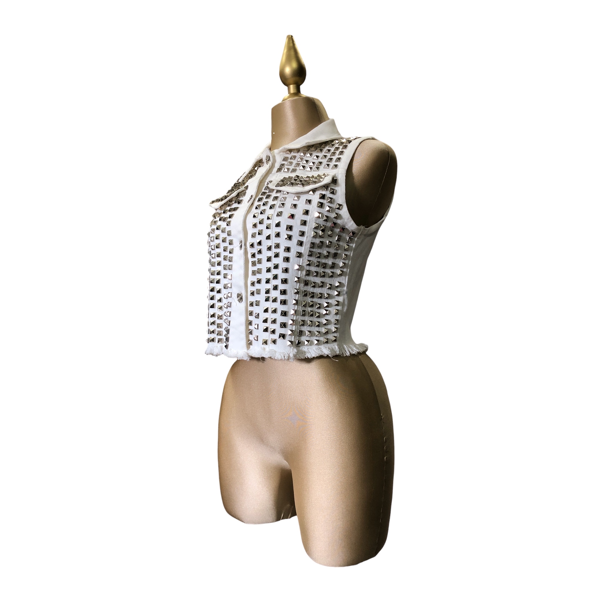 Chaleco Blanco Con Estoperoles LC DESIGNS COLLECTION