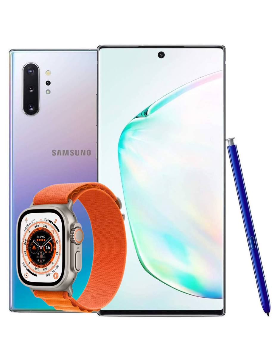 Combo Samsung GALAXY Note 10 Plus Aura Glow  256GB 12GB Ram  (Reacondicionado A)   SmartWatch Ultra Pantalla AMOLED.