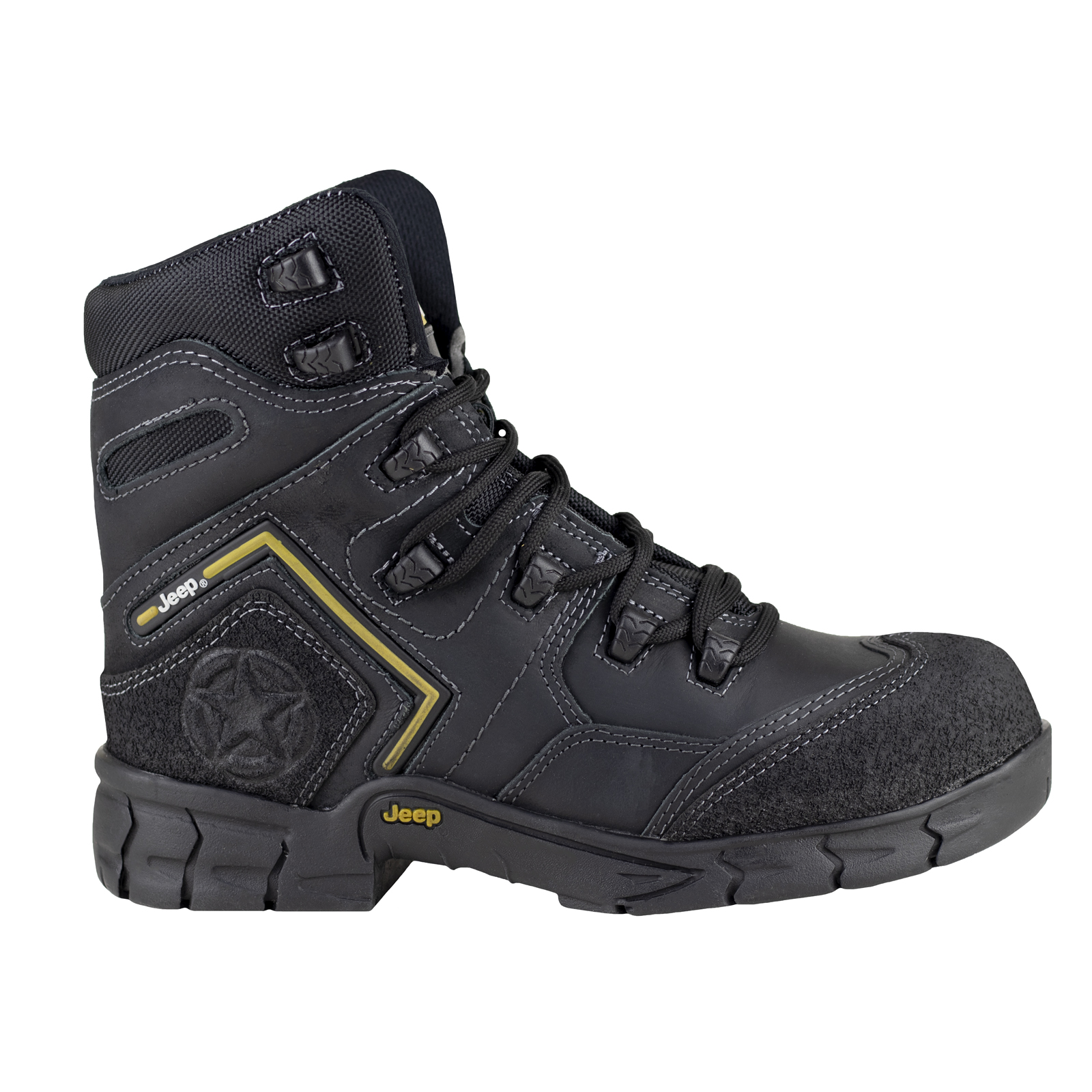 Bota Larga Con Casquillo Jeep Para Hombre 5113 Crazy Negro Originales.