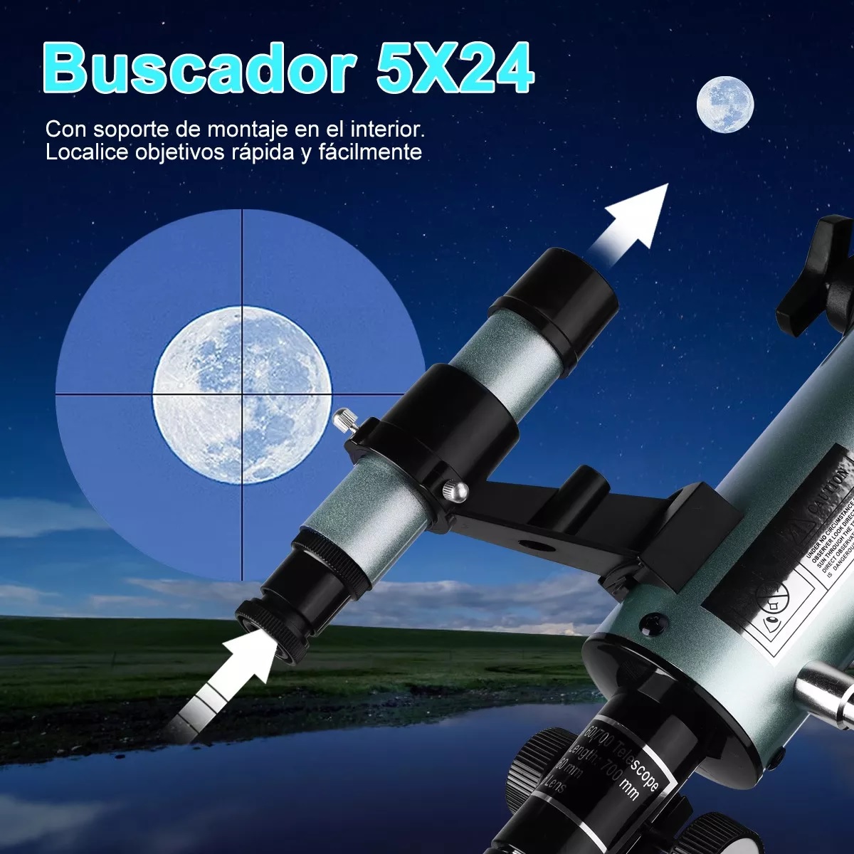 Telescopio Astronómico Profesional 60/700mm Monocular 525x