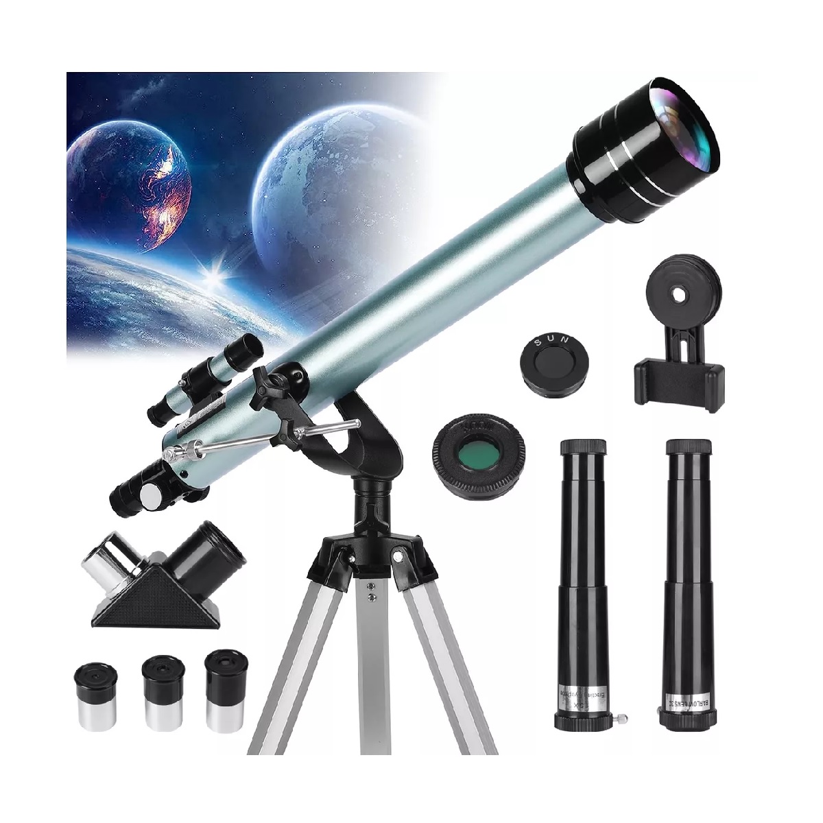 Telescopio Astronómico Profesional 60/700mm Monocular 525x