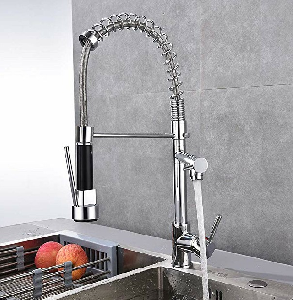 Grifo Mezclador Cocina Acero Inoxidable dos salidas de agua para