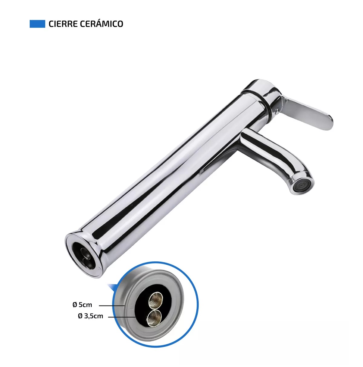 Llave Mezcladora Alta Monomando para Fregadero lavabo Baño Grifo lavamanos