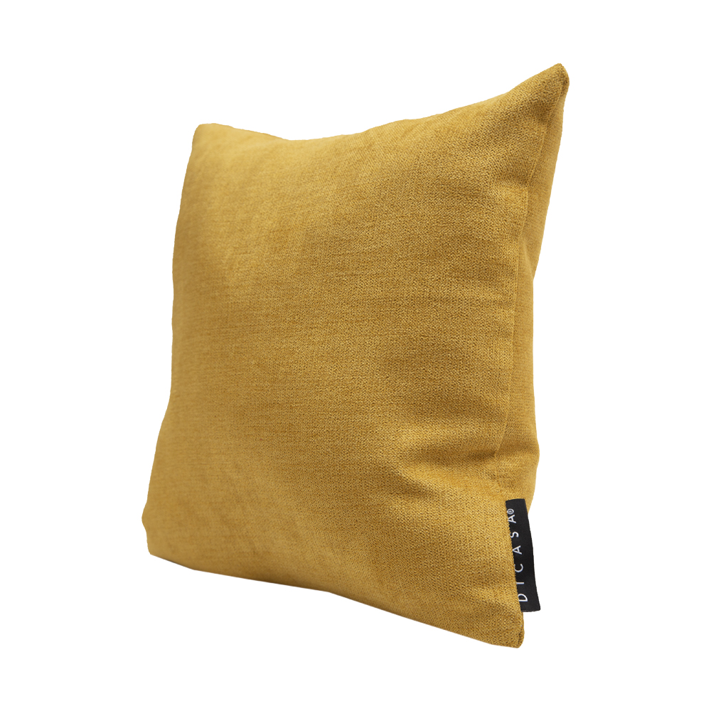 Set de 2 Cojines Cuadrados Chicos Dicasa Alfa Alessa Mostaza