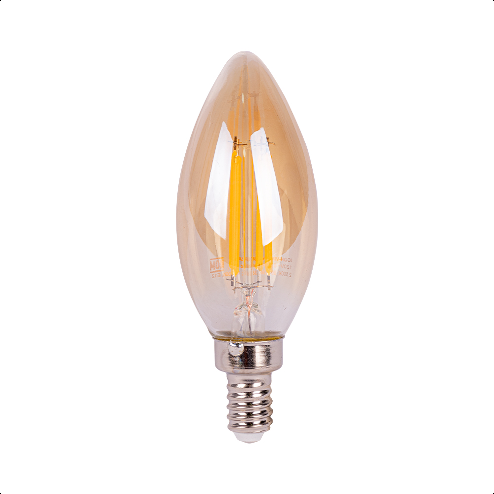 ICON Foco Vintage LED Tipo Vela 4W Atenuable Luz Cálida 2500K Base E12