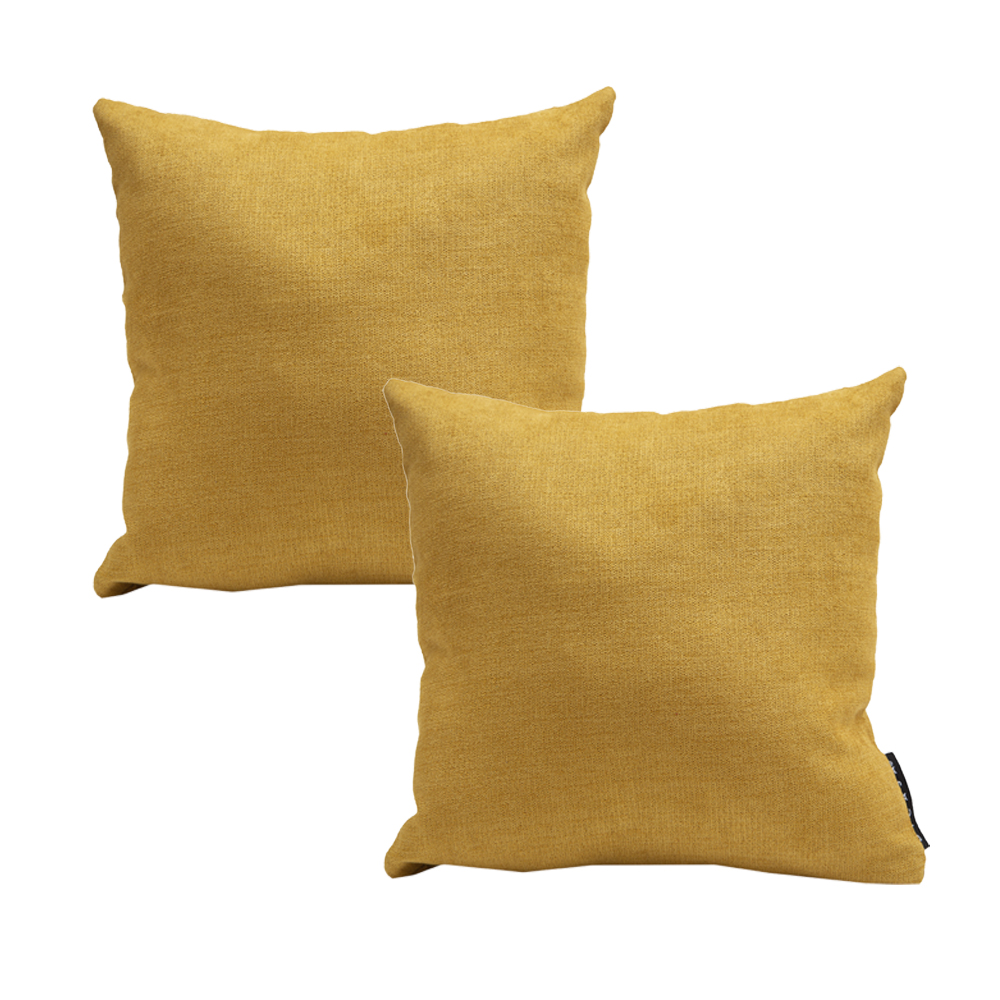 Set de 2 Cojines Cuadrados Chicos Dicasa Alfa Alessa Mostaza