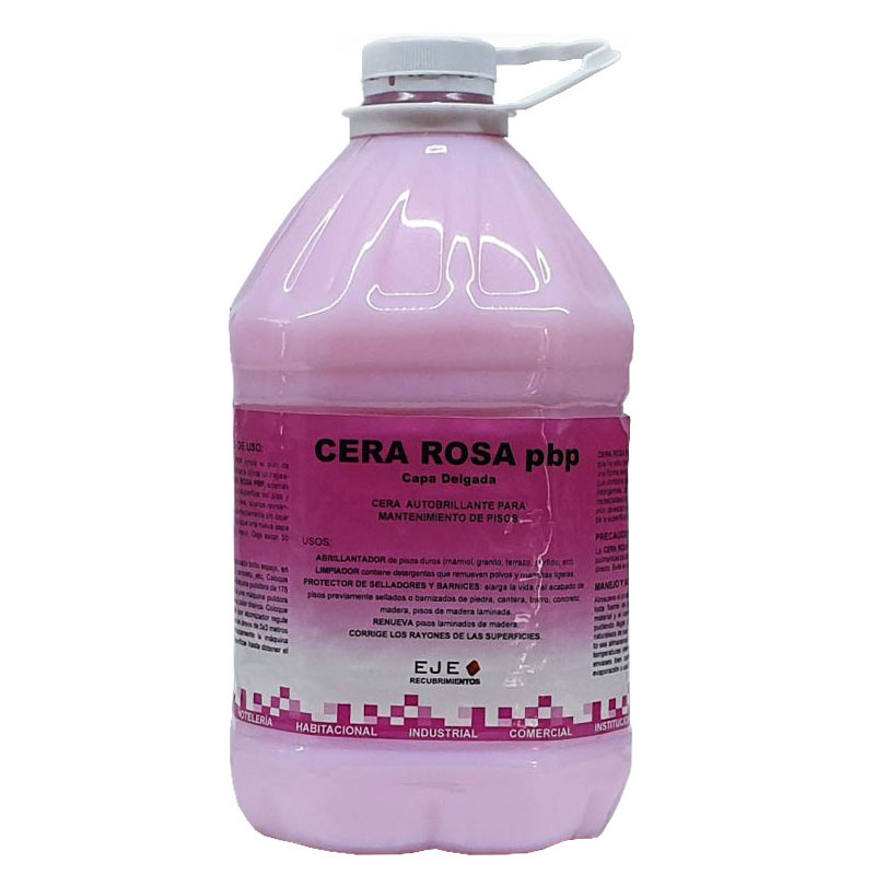 Cera Rosa pbp para brillar Pisos Mármol Vinil Laminado 5Lt