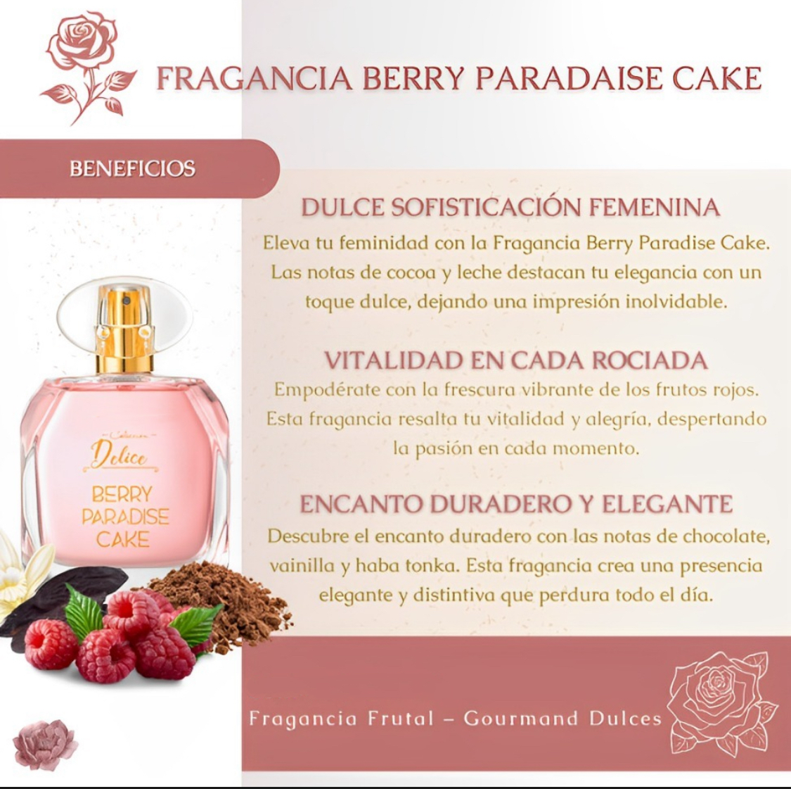 BERRY PARADAISE CAKE PERFUME PARA DAMA MUJER EAU DE PARFUM GOURMAND
