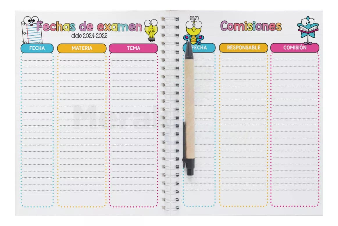 Agenda Docente 24 - 25 Pasta dura colorida Mod Rainbow Escolar 04