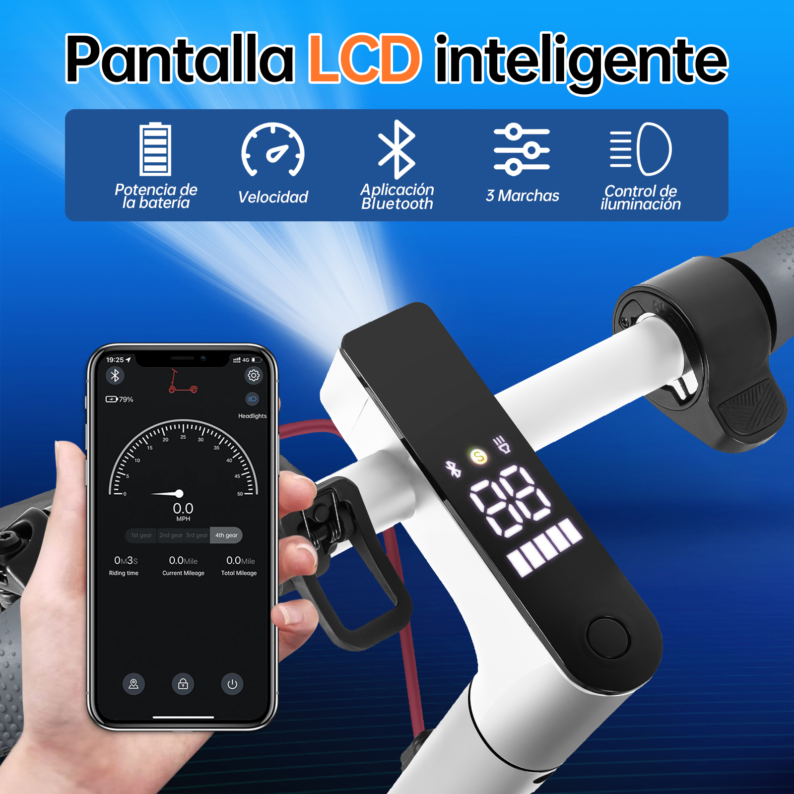 Scooter Eléctrico Honey Whale E9 Pro V2 Blanco.