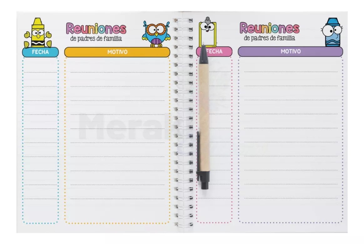 Agenda Docente 24 - 25 Pasta dura colorida Mod Rainbow Escolar 04